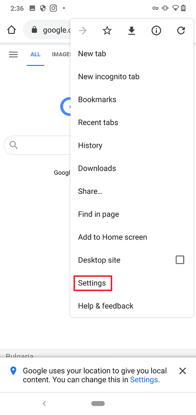 chrome phone settings