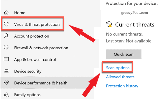 virus and threat protection