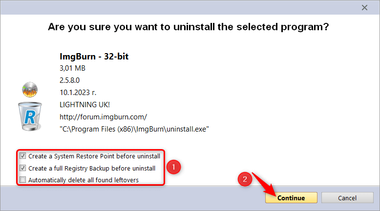 uninstall a program