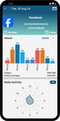 screen of app statistic module