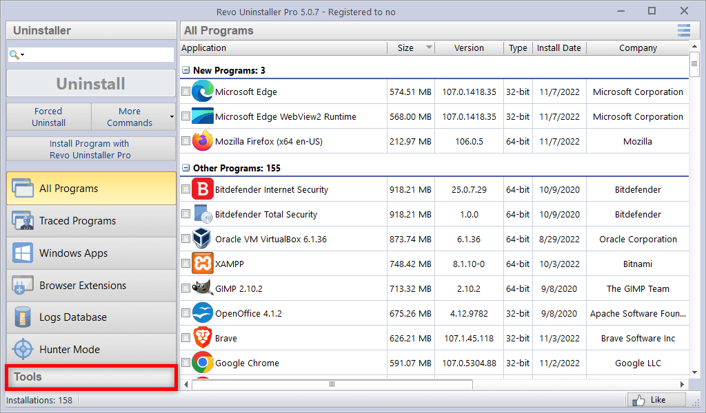 Revo Uninstaller Pro Tools